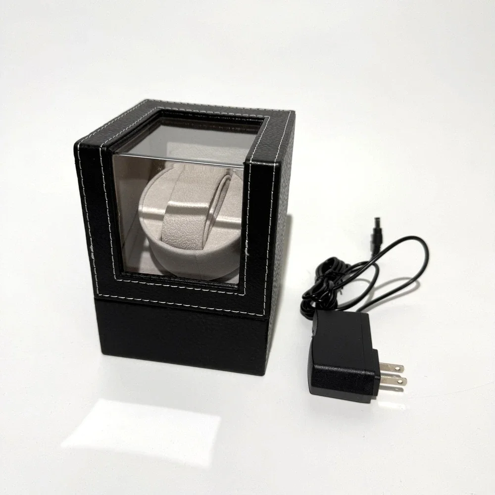 Automatic Rotation Single Watch Winder Box Leather Storage Display Case Gift